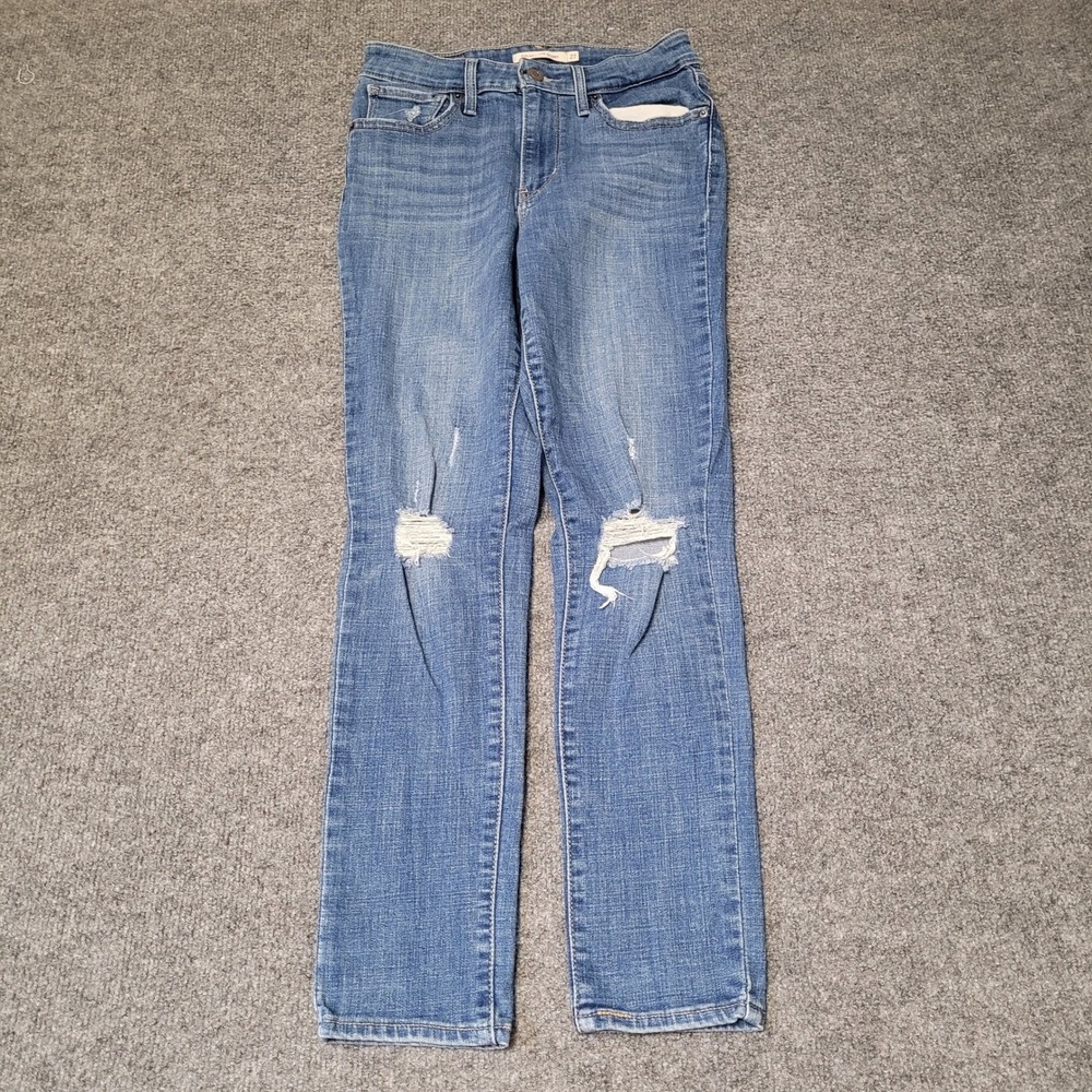 Levi's Jeans Womens Size 27 Blue 721 High Rise Skinny Distressed Denim Pants